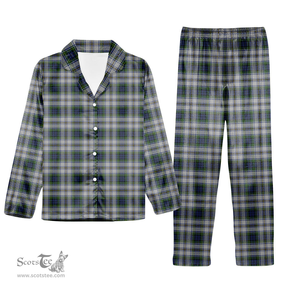 ScotsTee Shop Scottish Gordon Dress 3 Tartan Pajama Satin Velvet Flannel Pajama Set