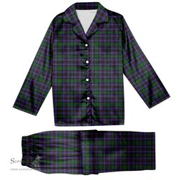 ScotsTee Shop Scottish Hunter of Peebleshire Tartan Pajama Satin Velvet Flannel Pajama Set