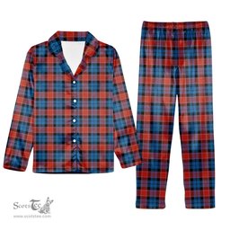 ScotsTee Shop Scottish Graham of Menteith Red Ancient Tartan Pajama Satin Velvet Flannel Pajama Set