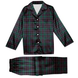 ScotsTee Shop Scottish Hunter of Peebleshire Modern Tartan Pajama Satin Velvet Flannel Pajama Set
