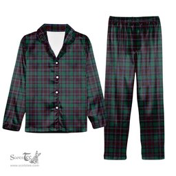 ScotsTee Shop Scottish Hunter of Peebleshire Modern Tartan Pajama Satin Velvet Flannel Pajama Set