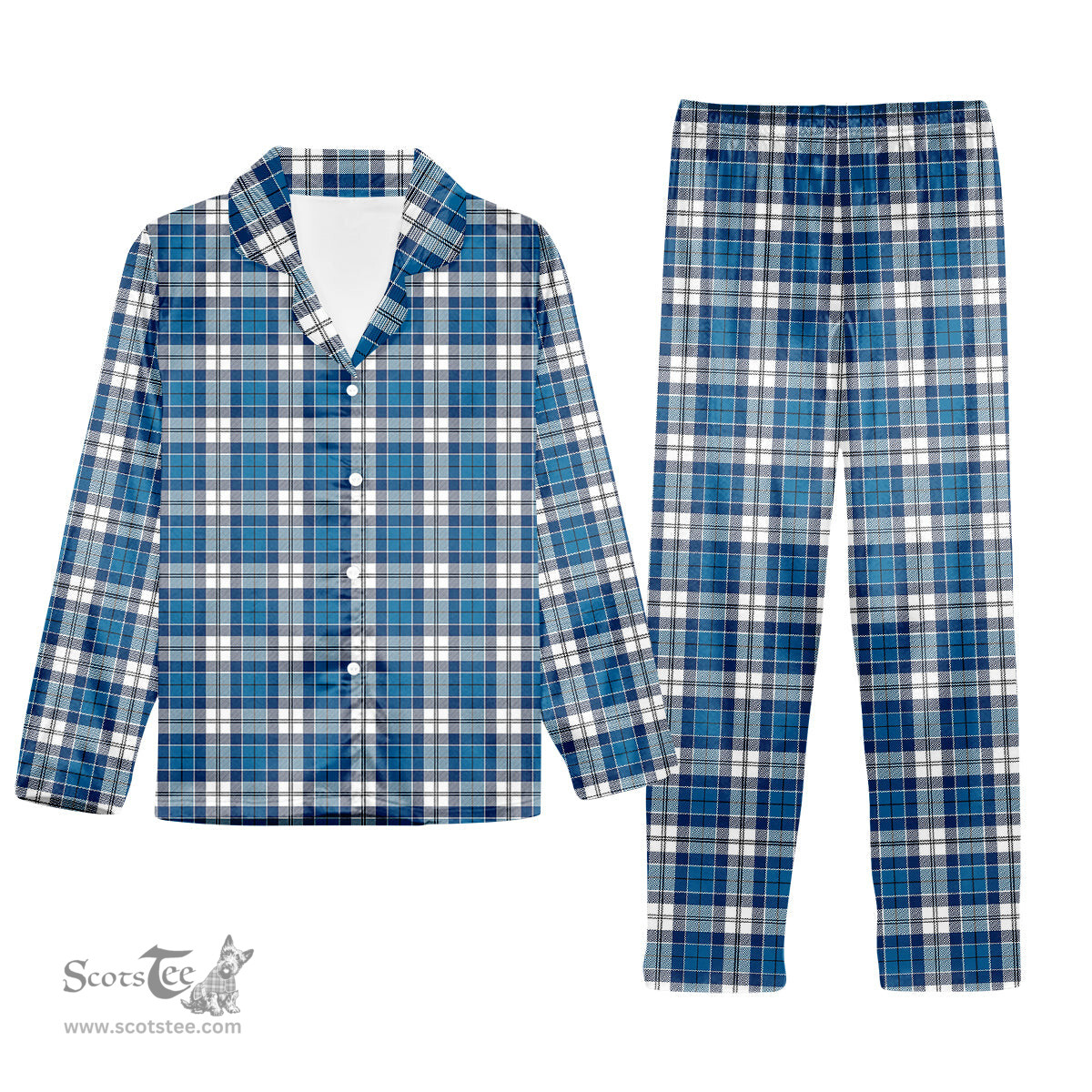 ScotsTee Shop Scottish Hutton SC Tartan Pajama Satin Velvet Flannel Pajama Set