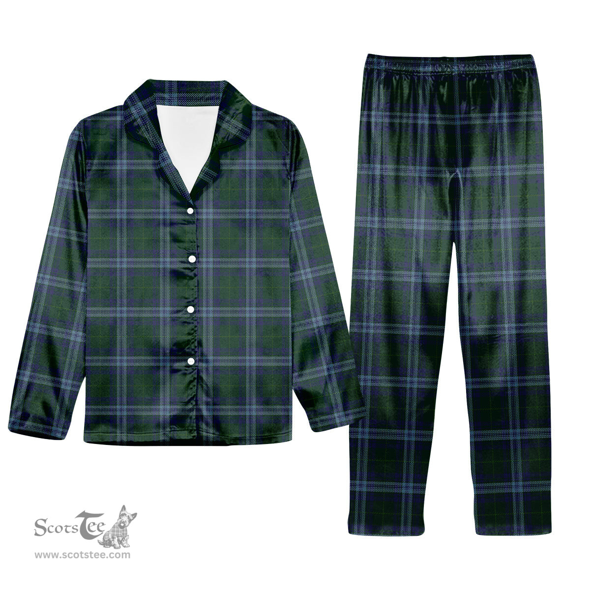 ScotsTee Shop Scottish Jones of Wales Tartan Pajama Satin Velvet Flannel Pajama Set