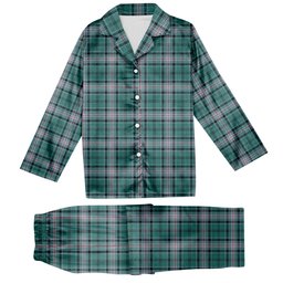 ScotsTee Shop Scottish Kelly of Sleat Hunting Modern Tartan Pajama Satin Velvet Flannel Pajama Set