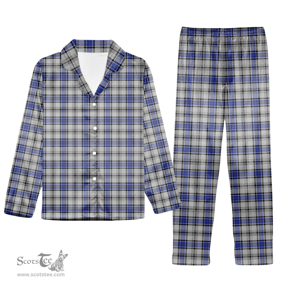 ScotsTee Shop Scottish Hannay Tartan Pajama Satin Velvet Flannel Pajama Set