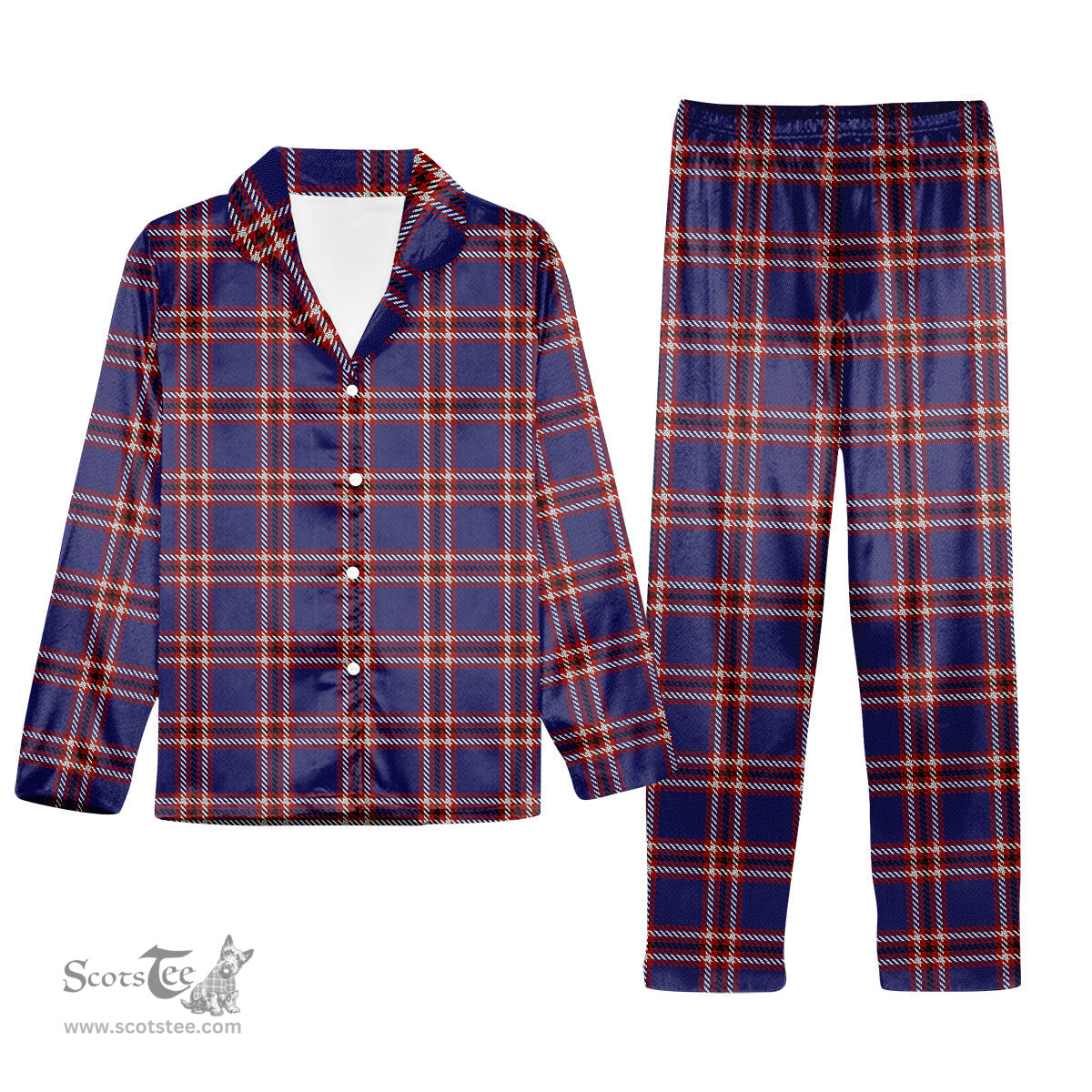 ScotsTee Shop Scottish Laing of Archiestown Tartan Pajama Satin Velvet Flannel Pajama Set
