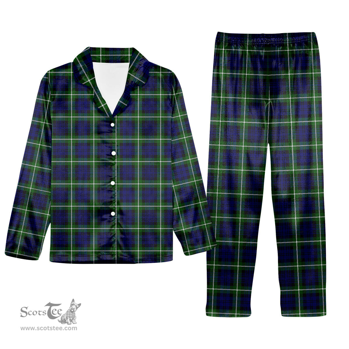 ScotsTee Shop Scottish Lammie Tartan Pajama Satin Velvet Flannel Pajama Set