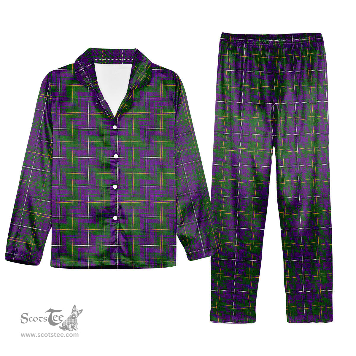 ScotsTee Shop Scottish Hay of Megginch Tartan Pajama Satin Velvet Flannel Pajama Set