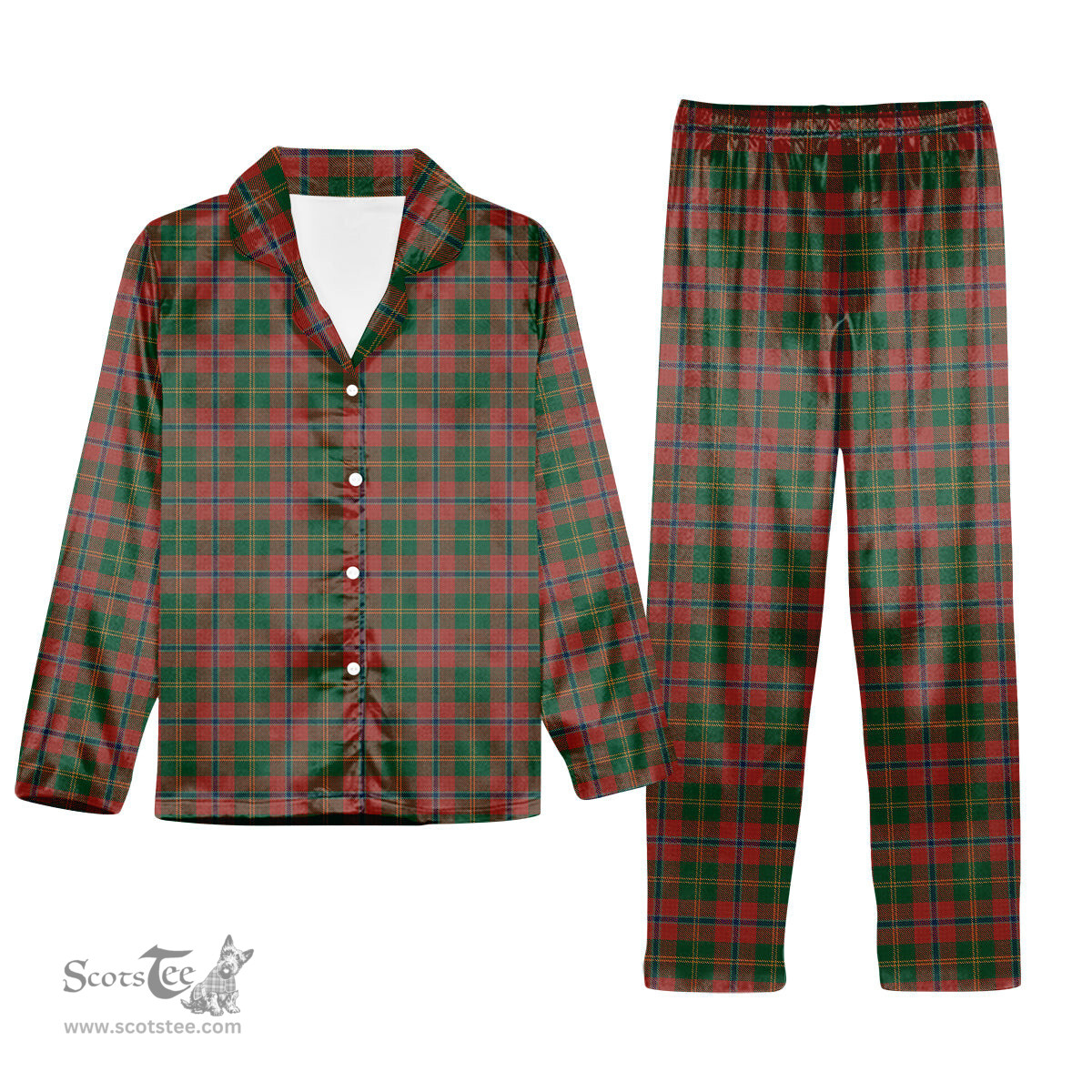 ScotsTee Shop Scottish Hutcheson Tartan Pajama Satin Velvet Flannel Pajama Set