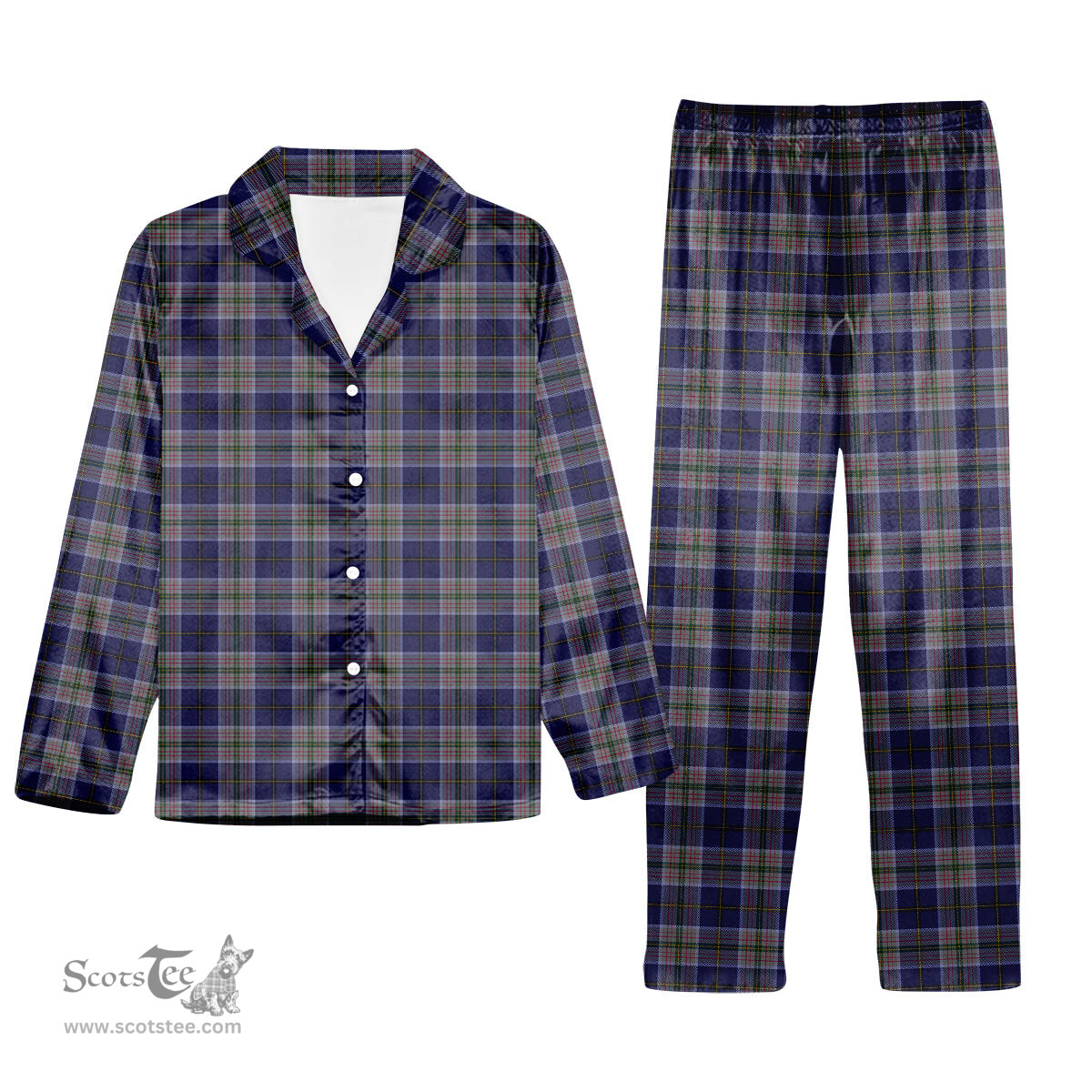 ScotsTee Shop Scottish Heston Tartan Pajama Satin Velvet Flannel Pajama Set