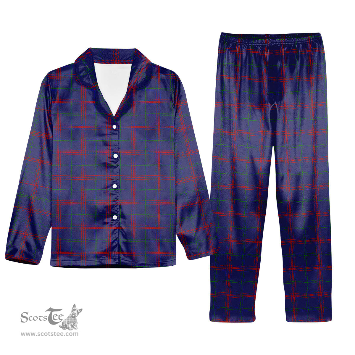 ScotsTee Shop Scottish Lynch Tartan Pajama Satin Velvet Flannel Pajama Set