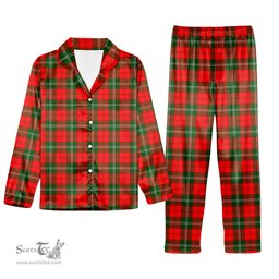 ScotsTee Shop Scottish Lennox Modern Tartan Pajama Satin Velvet Flannel Pajama Set