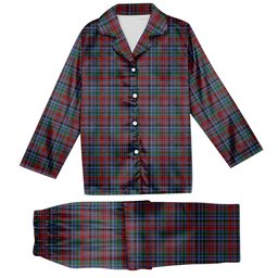 ScotsTee Shop Scottish Gordon Red Tartan Pajama Satin Velvet Flannel Pajama Set