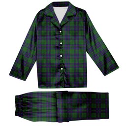 ScotsTee Shop Scottish Lockhart Modern Tartan Pajama Satin Velvet Flannel Pajama Set