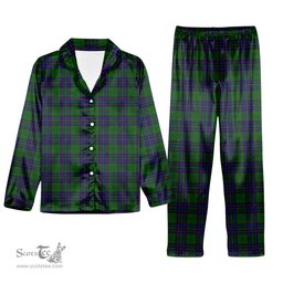 ScotsTee Shop Scottish Lockhart Modern Tartan Pajama Satin Velvet Flannel Pajama Set