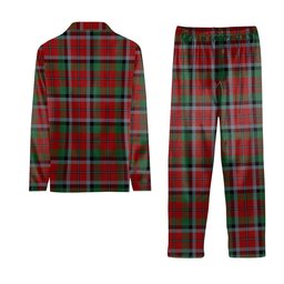 ScotsTee Shop Scottish Graham Red Tartan Pajama Satin Velvet Flannel Pajama Set