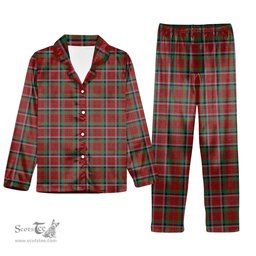 ScotsTee Shop Scottish Graham Red Tartan Pajama Satin Velvet Flannel Pajama Set