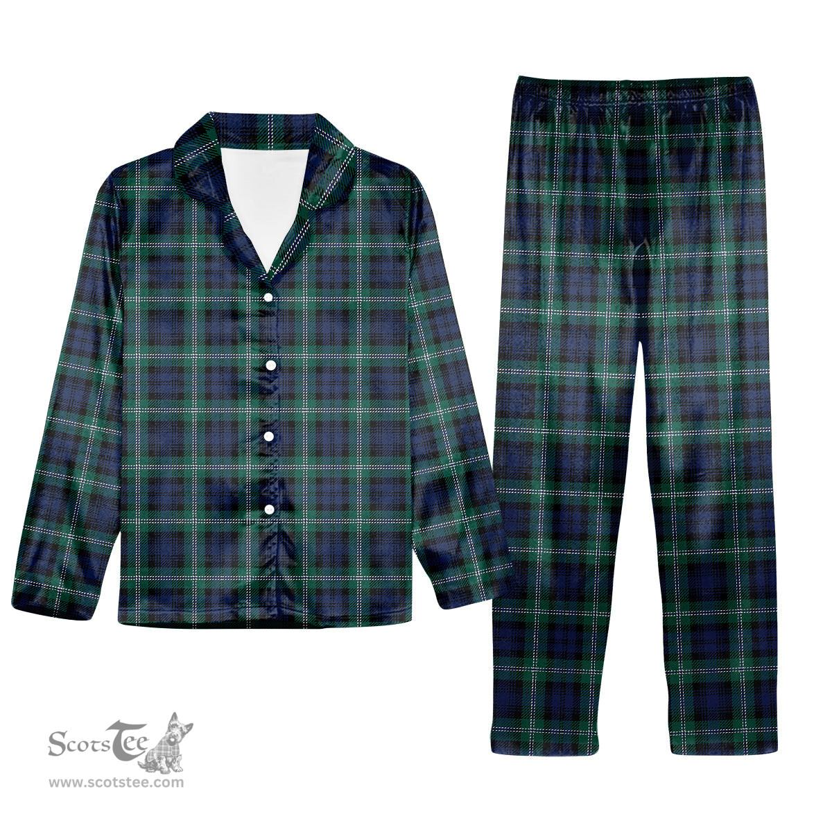 ScotsTee Shop Scottish Lyon Modern Tartan Pajama Satin Velvet Flannel Pajama Set