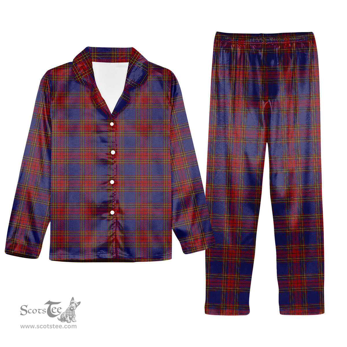 ScotsTee Shop Scottish Leslie J Cant Tartan Pajama Satin Velvet Flannel Pajama Set