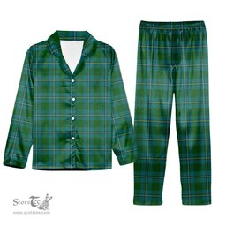 ScotsTee Shop Scottish Irvine of Bonshaw Tartan Pajama Satin Velvet Flannel Pajama Set