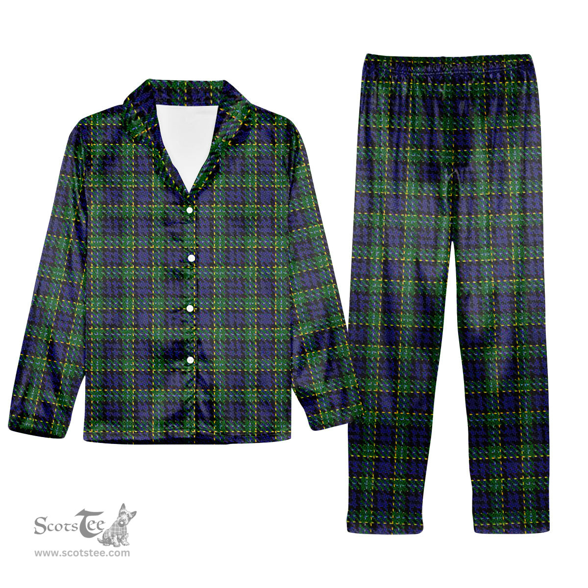 ScotsTee Shop Scottish Hogarth of Firhill Tartan Pajama Satin Velvet Flannel Pajama Set