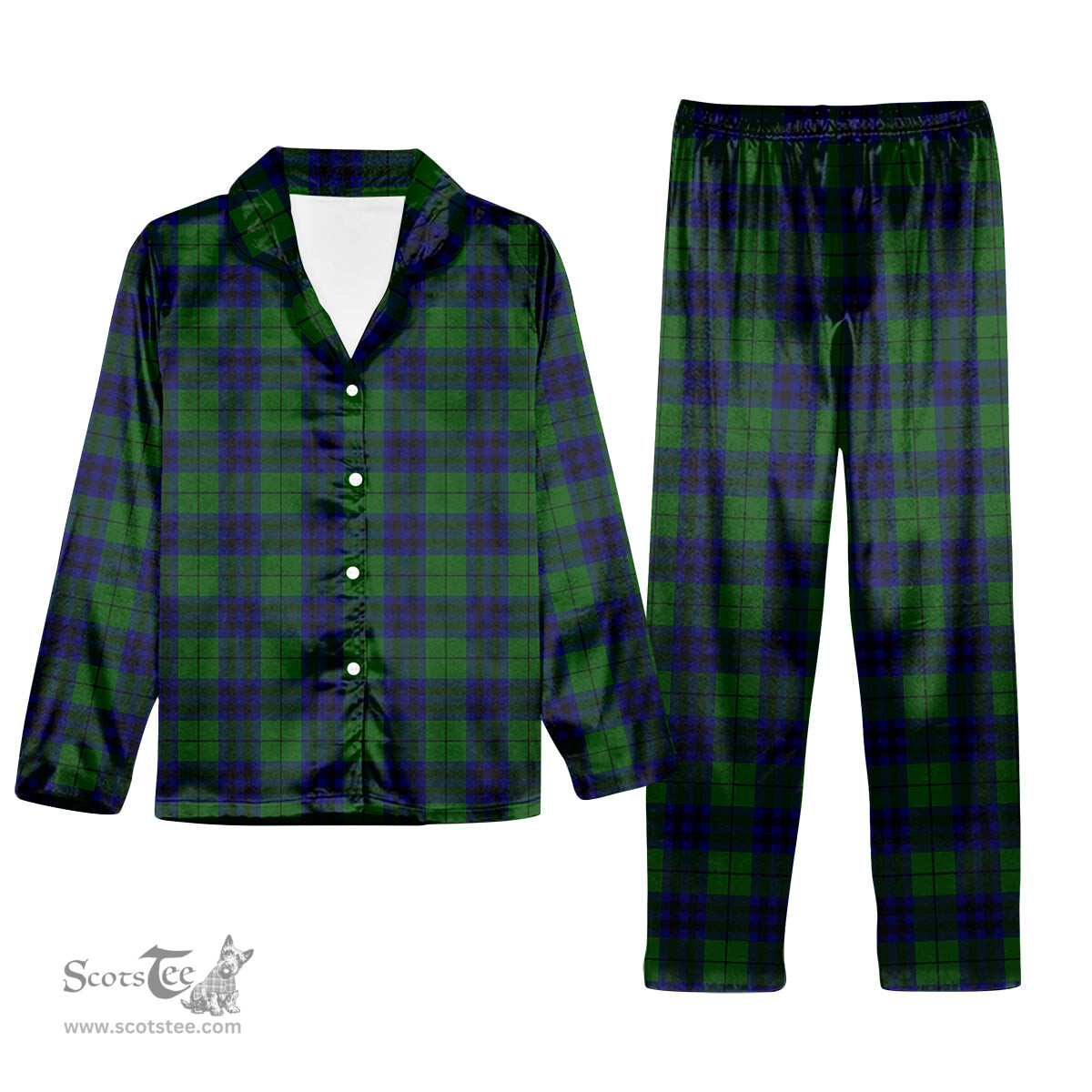 ScotsTee Shop Scottish Keith Modern Tartan Pajama Satin Velvet Flannel Pajama Set