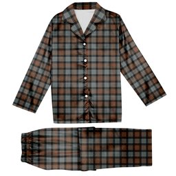 ScotsTee Shop Scottish Gunn Weathered Tartan Pajama Satin Velvet Flannel Pajama Set