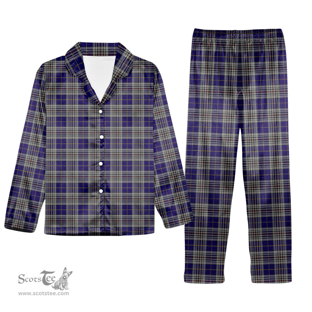 ScotsTee Shop Scottish Hanna of Stirlingshire Tartan Pajama Satin Velvet Flannel Pajama Set
