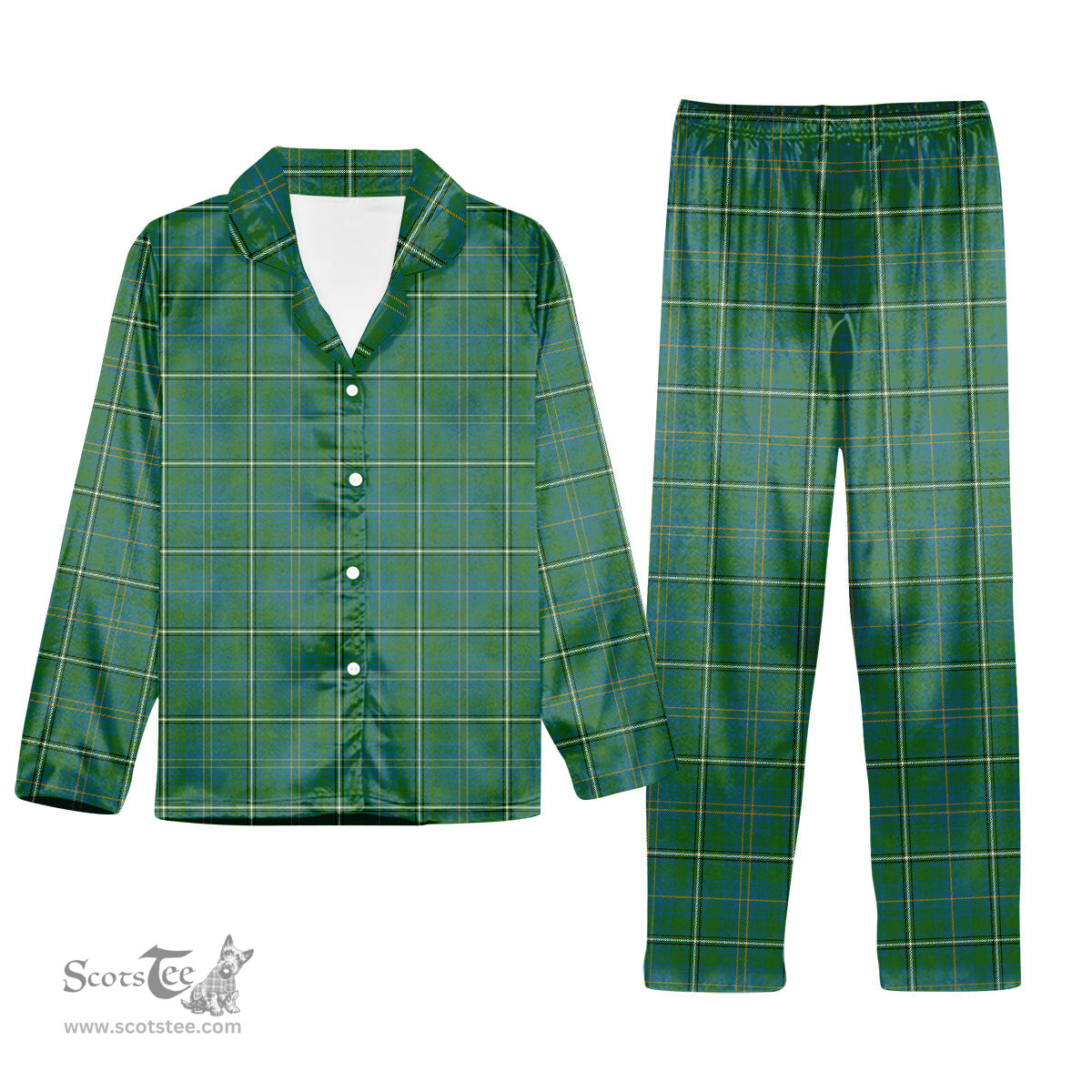ScotsTee Shop Scottish Hay Hunting Ancient Tartan Pajama Satin Velvet Flannel Pajama Set