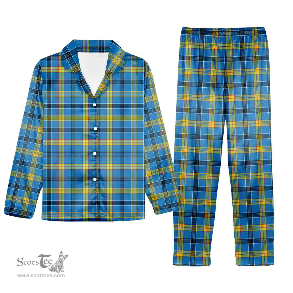 ScotsTee Shop Scottish Laing SC Tartan Pajama Satin Velvet Flannel Pajama Set