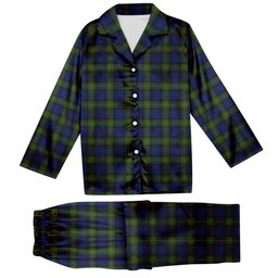 ScotsTee Shop Scottish Gunn Modern Tartan Pajama Satin Velvet Flannel Pajama Set