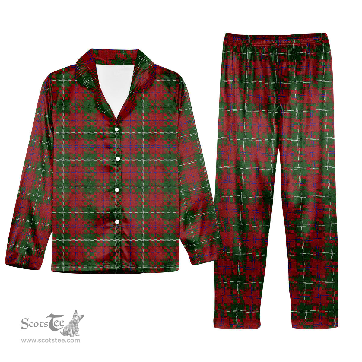 ScotsTee Shop Scottish Leckie Tartan Pajama Satin Velvet Flannel Pajama Set