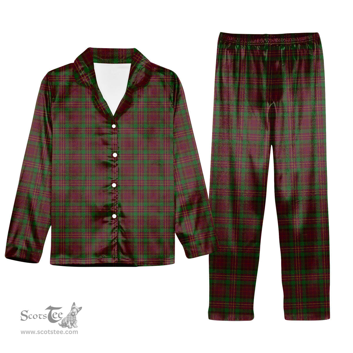 ScotsTee Shop Scottish Leighton Tartan Pajama Satin Velvet Flannel Pajama Set