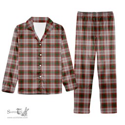 ScotsTee Shop Scottish Lindsay Dress Red Tartan Pajama Satin Velvet Flannel Pajama Set