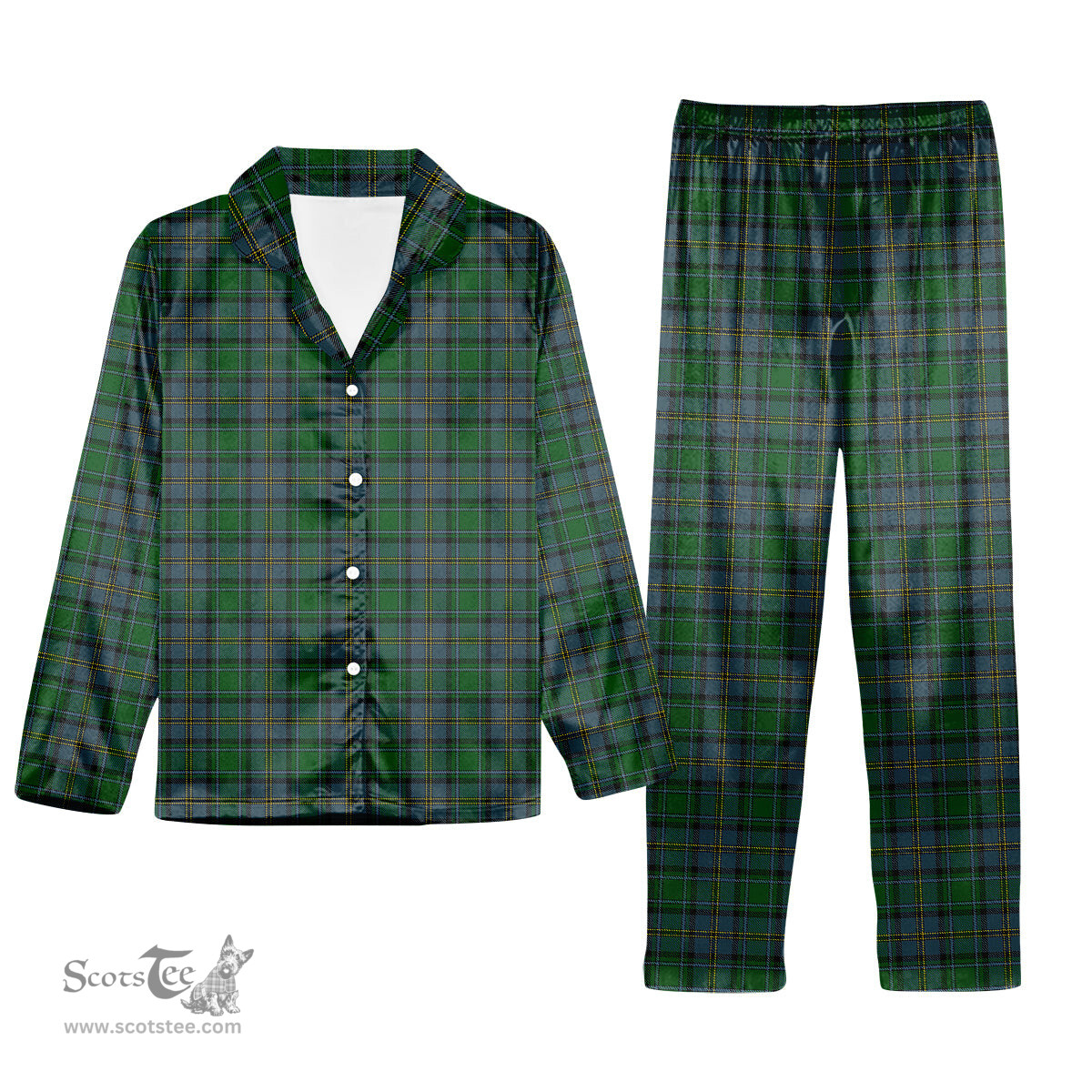 ScotsTee Shop Scottish Hope Vere Lochcarron Tartan Pajama Satin Velvet Flannel Pajama Set