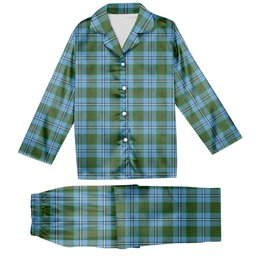 ScotsTee Shop Scottish Irvine of Glentulchan Modern Tartan Pajama Satin Velvet Flannel Pajama Set