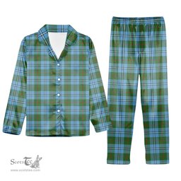 ScotsTee Shop Scottish Irvine of Glentulchan Modern Tartan Pajama Satin Velvet Flannel Pajama Set