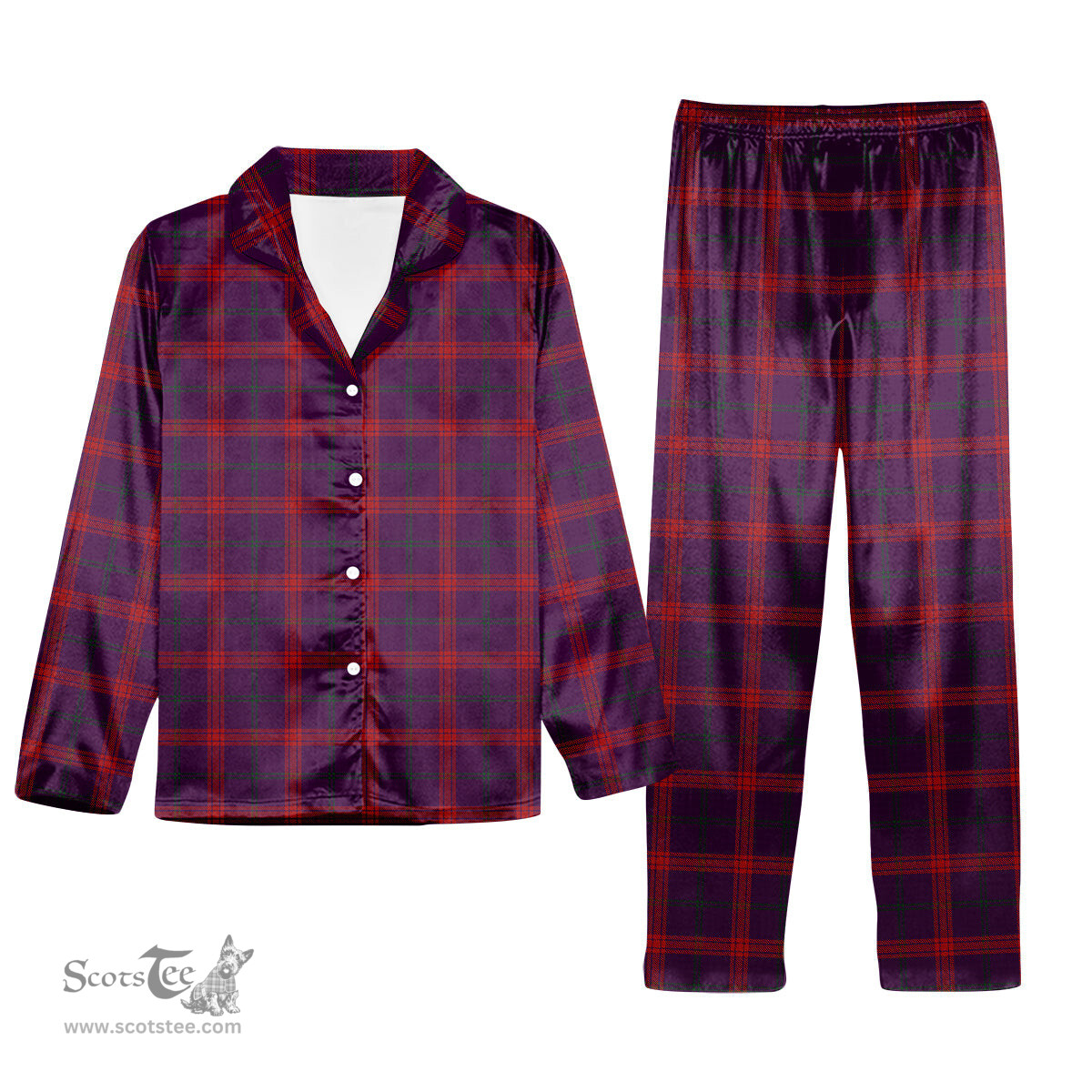 ScotsTee Shop Scottish Lynch Variant Tartan Pajama Satin Velvet Flannel Pajama Set