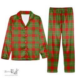 ScotsTee Shop Scottish Gregor Modern Tartan Pajama Satin Velvet Flannel Pajama Set