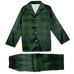 ScotsTee Shop Scottish Lauder Family Tartan Pajama Satin Velvet Flannel Pajama Set