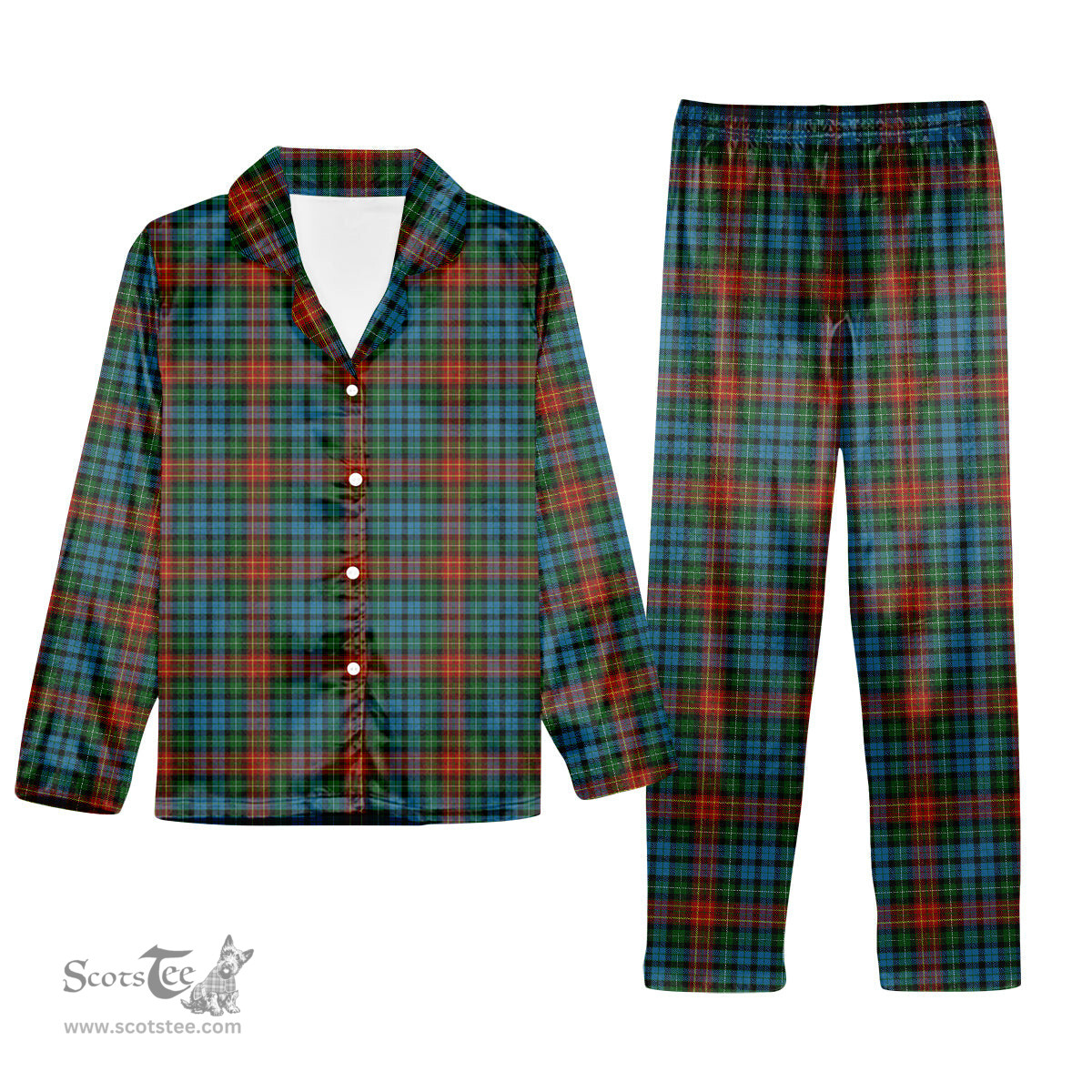 ScotsTee Shop Scottish Langston Tartan Pajama Satin Velvet Flannel Pajama Set