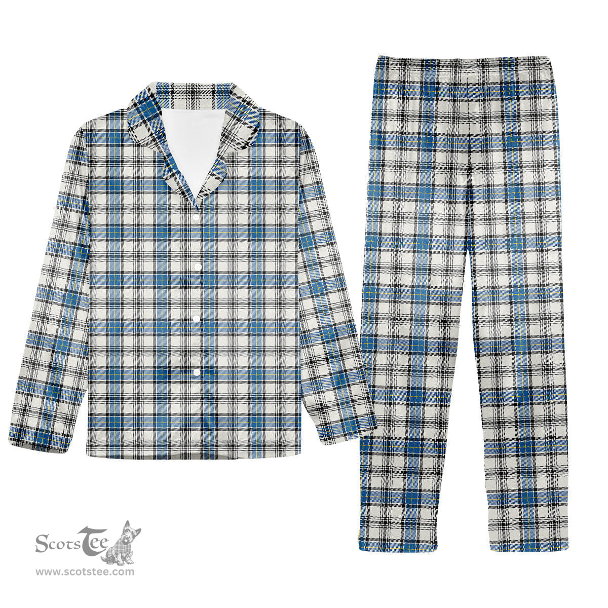 ScotsTee Shop Scottish Hannay Ancient Tartan Pajama Satin Velvet Flannel Pajama Set