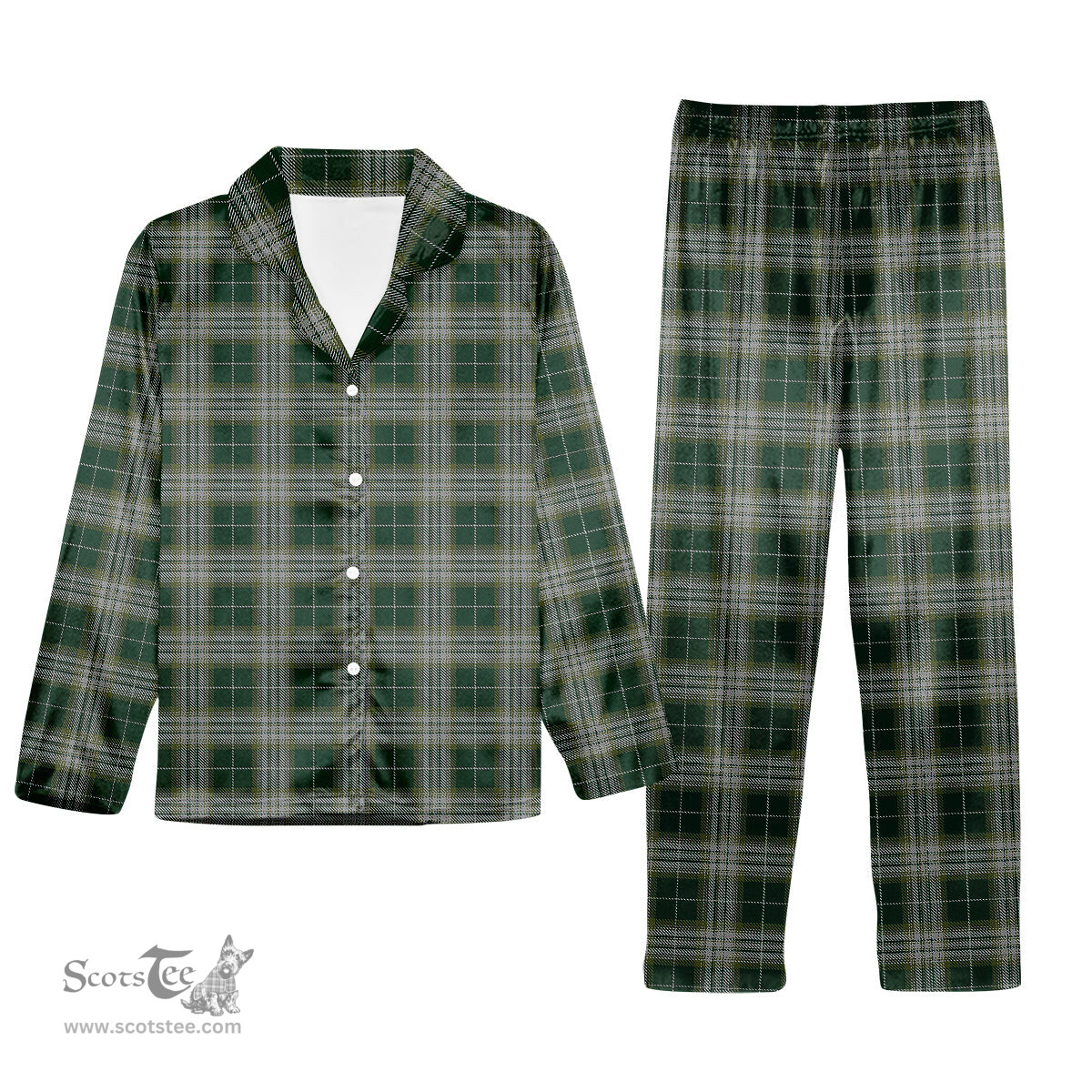 ScotsTee Shop Scottish Kelso Tartan Pajama Satin Velvet Flannel Pajama Set