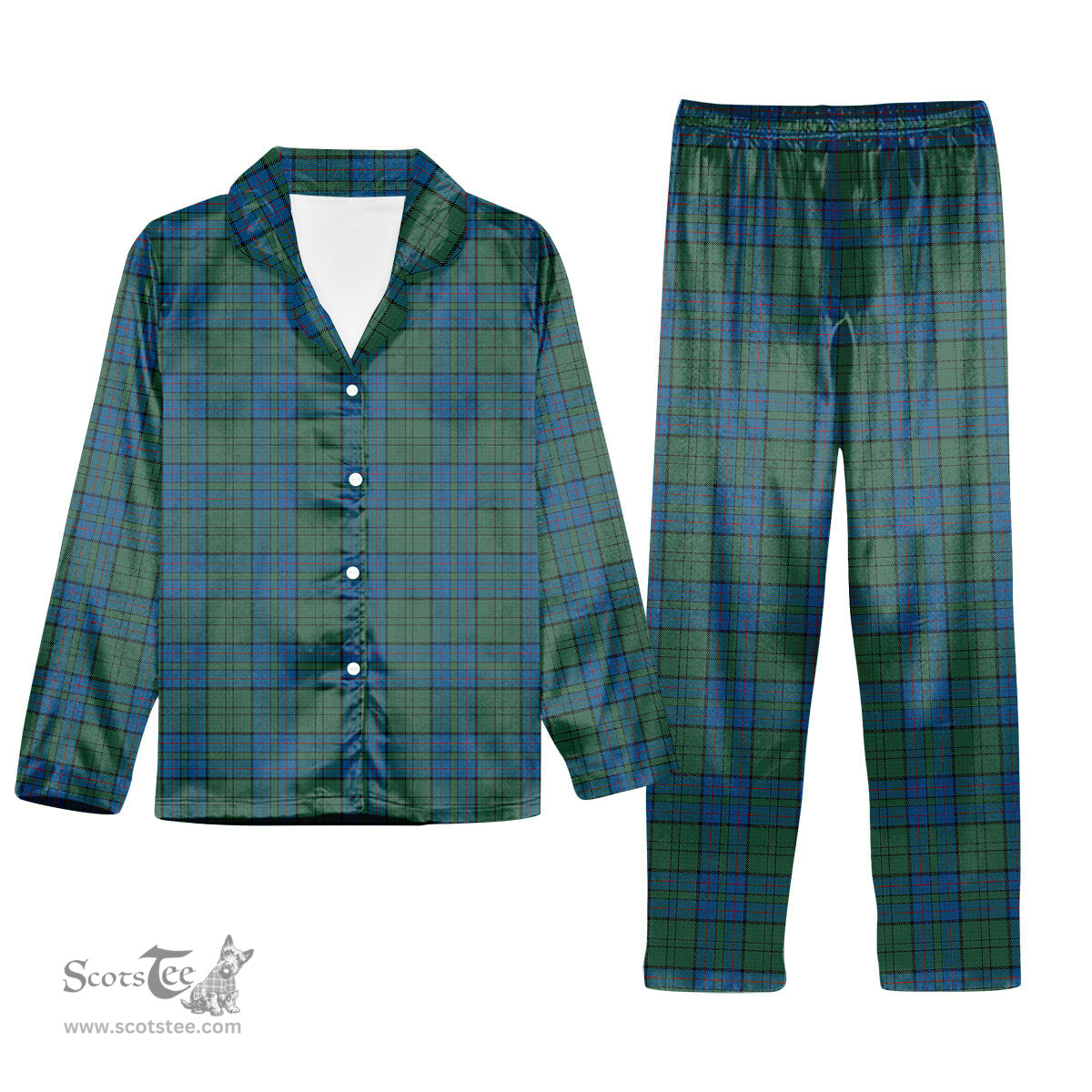 ScotsTee Shop Scottish Lockhart Tartan Pajama Satin Velvet Flannel Pajama Set