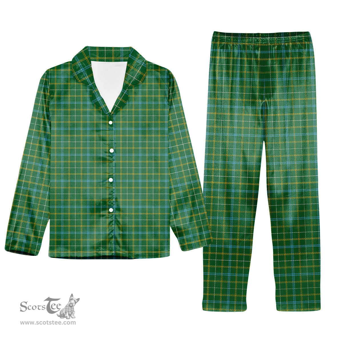 ScotsTee Shop Scottish Kennedy Irish Ancient Tartan Pajama Satin Velvet Flannel Pajama Set
