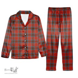 ScotsTee Shop Scottish Leslie Red Ancient Tartan Pajama Satin Velvet Flannel Pajama Set