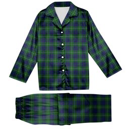 ScotsTee Shop Scottish Hamilton Green Hunting Tartan Pajama Satin Velvet Flannel Pajama Set