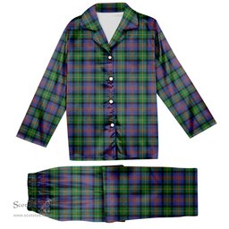 ScotsTee Shop Scottish Logan Ancient Tartan Pajama Satin Velvet Flannel Pajama Set