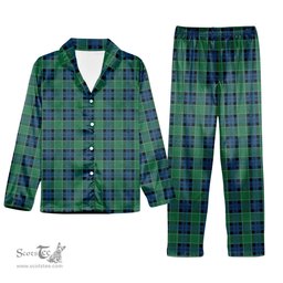 ScotsTee Shop Scottish Graham of Menteith Ancient Tartan Pajama Satin Velvet Flannel Pajama Set