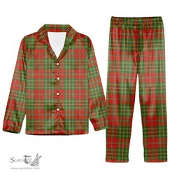 ScotsTee Shop Scottish Leask Ancient Tartan Pajama Satin Velvet Flannel Pajama Set